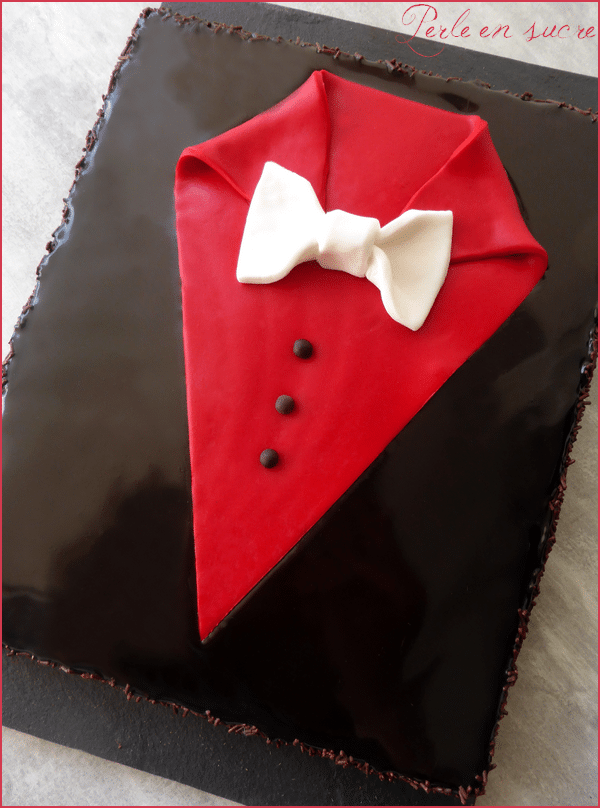 Gâteau au chocolat "smoking" spécial fête des pères