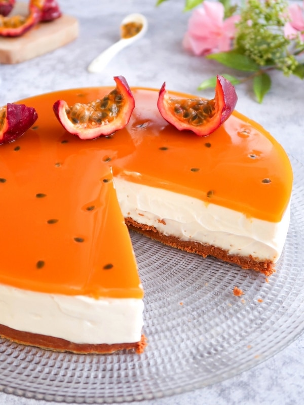 "Cheesecake" aux fruits de la passion {vegan}