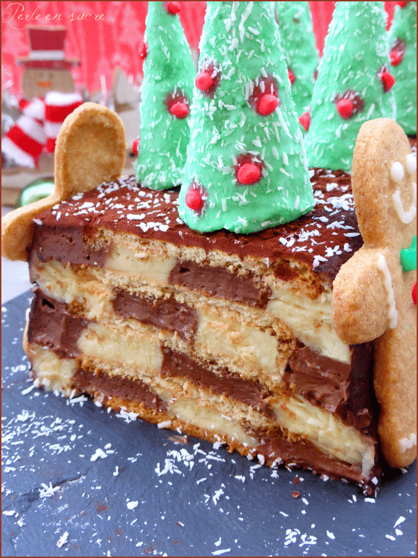Buche vanille chocolat damier