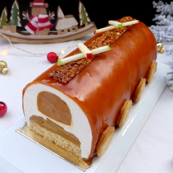 Bûche vanille pomme caramel UNE