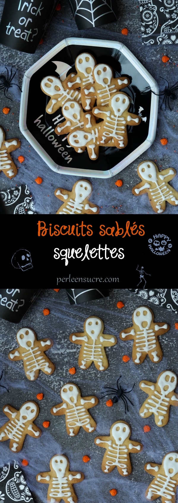 Biscuits sablés squelettes {Halloween}