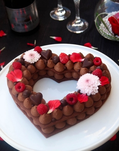 gâteau coeur chocolat saint-valentin vegan