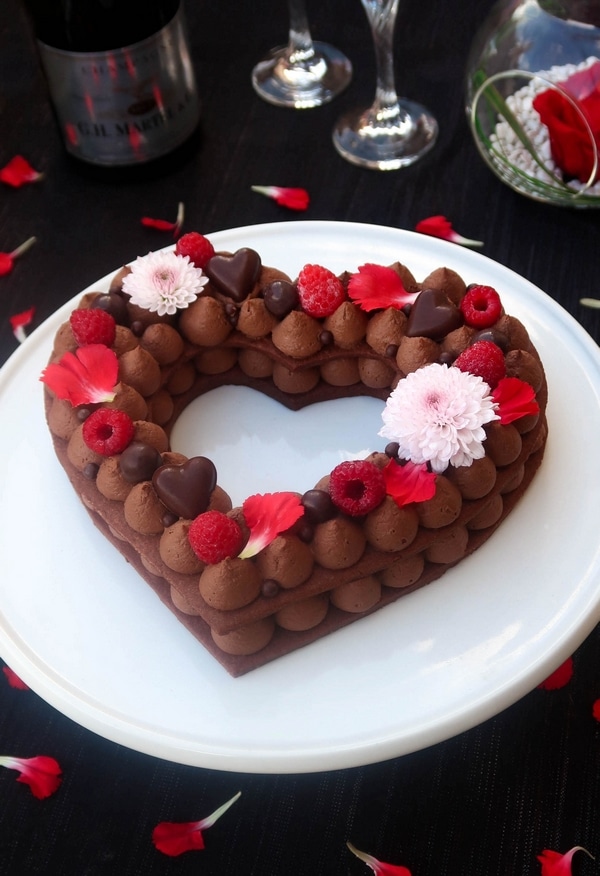 Heart cake Gâteau coeur chocolat