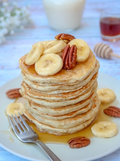 Pancakes à la banane sans oeuf {vegan}
