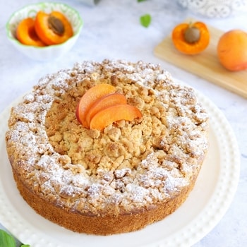 gateau crumble amande abricot vegan UNE