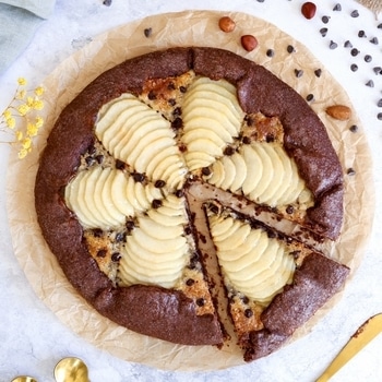 tarte poire chocolat vegan UNE